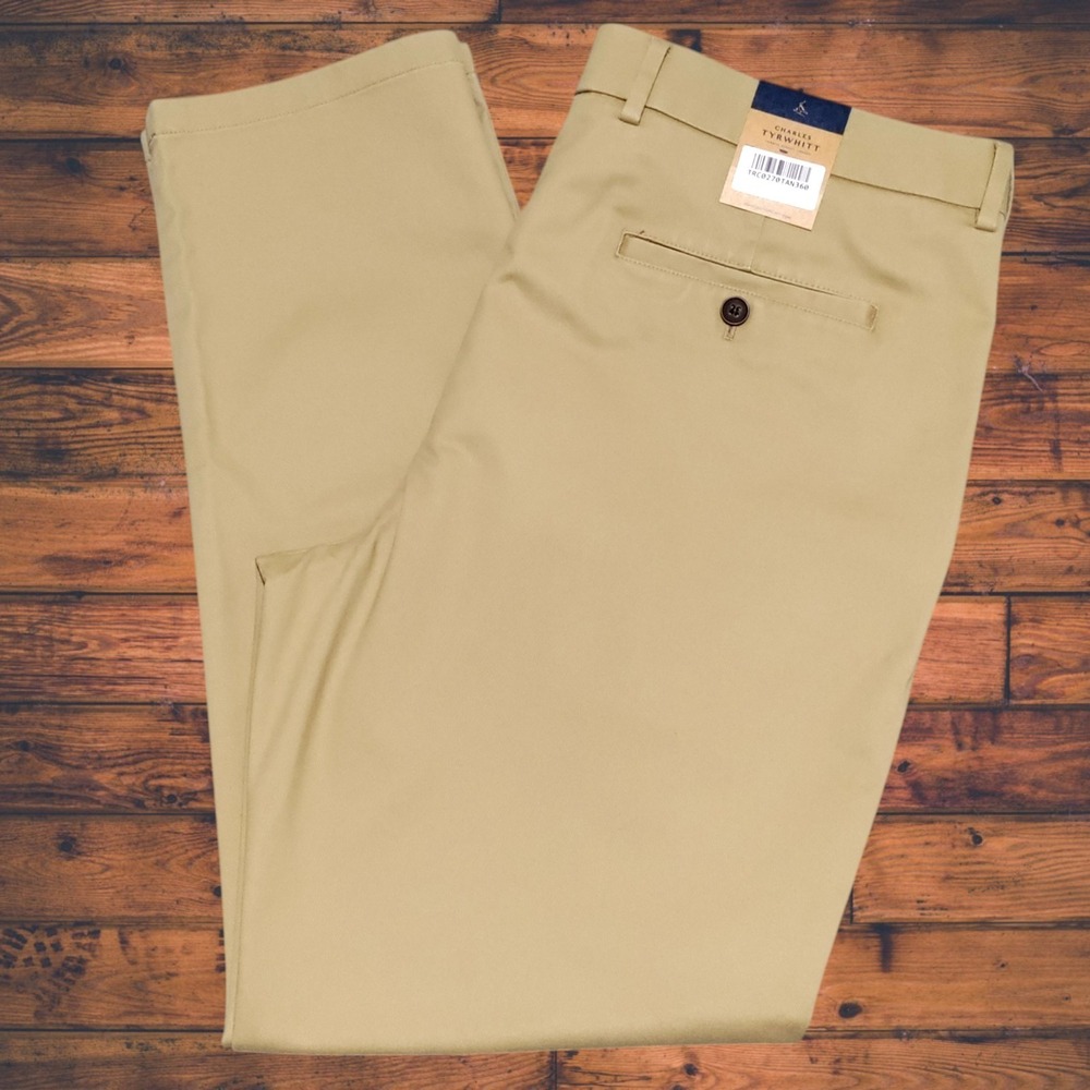 Charles Tyrwhitt Slim Fit Ultimate Non Iron Chino Men's 36 x 30 Tan Khaki NWT